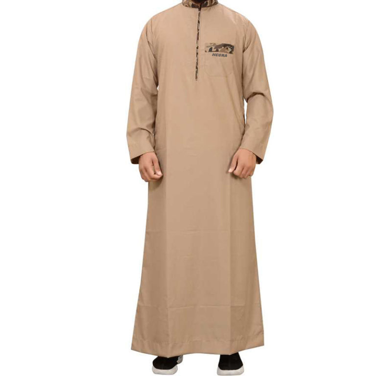 Men Solid Cotton Blend A-line Thobe - Image 2