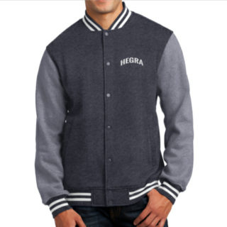 Graphite Heather Mens Fleece Letterman Jacket