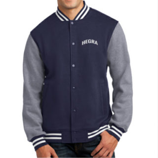 True Navy Mens Fleece Letterman Jacket