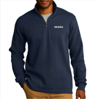 Navy Blue Slub Fleece 1/4-Zip Pullover