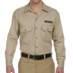 Khaki Unisex Long-Sleeve Work Shirt