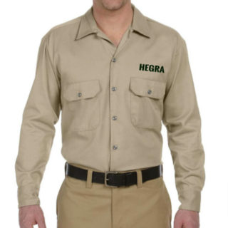 Khaki Unisex Long-Sleeve Work Shirt