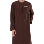 Dark Brown Men Zipper Thobe