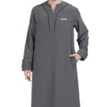 Dark Grey V notch Thobe